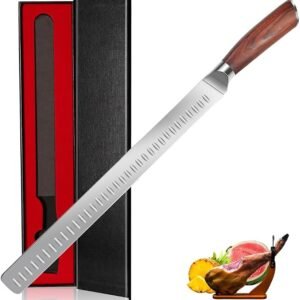 Slicing Carving Knife 12 inch Brisket Knife Camel Meat Outdoor Kitchen Knife Chef Knives Multipurpose Grilling Camping Cooking Knife BBQ Tool