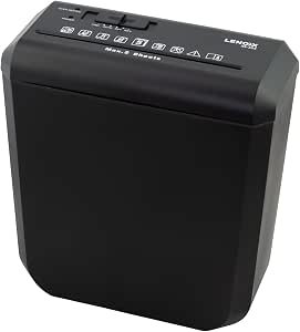 LENOXX 5-Sheet Strip Cut Paper Shredder for Home & Office with 10L Waste Basket, 6.8mm Strip Size, Auto On-Off Sensor, Reverse Function, Quiet Motor, Safe and Efficient – Black