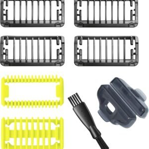 Guide Comb For Philip OneBlade & One Blade Pro - 1/2/3/5mm qp2520 qp2630 qp6510 qp6520 qp6530 Face Hair Clippers Beard Trimmer Replacement Pack Kit (8pc) Yellow