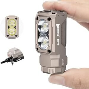 LED Torch Rechargeable Flashlight，WUBEN E7 1800 Lumens Super Bright Torches,Powerful Handheld Torches; IP68 EDC Flash Light for Headlamp Use, Rescue, Camping(Khaki)