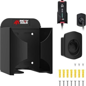 Type 2 EV Charger Holder| Wall Mount EV Charging Holder, Charging Cable Organizer| Charging Station Accessories for Various Sizes, Max 13 * 9cm