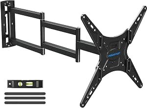 MOUNTUP Long Arm TV Wall Mount for Most 26-65 Inch TVs, Corner TV Mount with 37.4 Inch Extension Arm, Smooth Swivel Tilt Single Stud Full Motion TV Bracket Max VESA 400x400mm, Holds to 77 lbs, MU0047