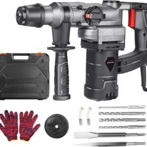 2000W Heavy Duty Electric Hammer Drill - 930RPM Rotary Hammer with 360° Auxiliary Handle, for Concrete/Masonry/Brick/Steel/Wood