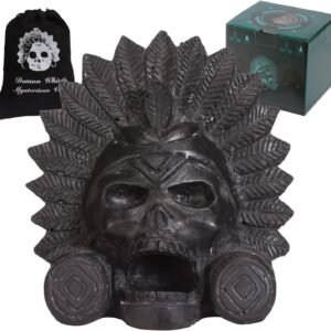 “OW” Authentic Aztec Death Whistle - Produces Loud Human-like Screams at high Decibels, Collectible Traditional Black Aztec Design