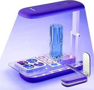 Resiners Double-Sided UV Resin Light, UV Light for Resin Curing, Foldable UV Lamp, Wireless & Rechargeable Blacklight Ultraviolet LED, DIY Craft Supplies Tools for Resin Molds, Jewelry Making,Purple