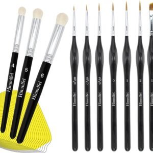 Miniature Paint Brushes drybrush Set,10 PCS fine Detail Paint Brush Dry Brush,Model Paint Brushes Dry Brushes for Citadel Game Model，Large Medium Detailed Models，Model Painting,Warhammer 40k