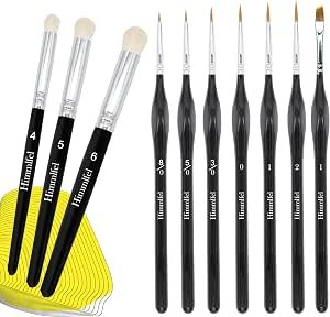 Miniature Paint Brushes drybrush Set,10 PCS fine Detail Paint Brush Dry Brush,Model Paint Brushes Dry Brushes for Citadel Game Model,Large Medium Detailed Models,Model Painting,Warhammer 40k