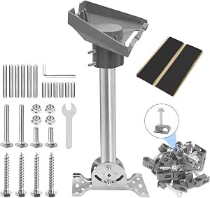 Stainless Steel Pivot Roof Mount Kit for Starlink Standard 4/ 4X/ Gen 3/ V4 Dish, with Die cast Integrated Aluminum Alloy Starlink Gen 3 Pipe Adapter