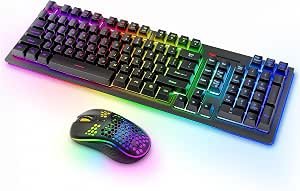 Wireless Keyboard and Mouse RGB Backlit Combo, MOOJAY Rechargeable