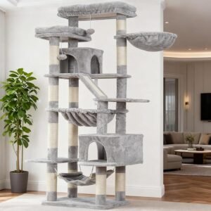 Heybly Cat Tree, 180 cm-Tall Tower for Indoor Cats with 2 Perches HCT034W
