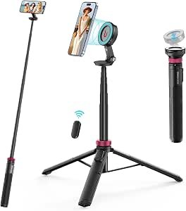 ULANZI MT-84 61'' Magnetic Selfie Stick Phone Tripod, Extendable Cell Phone Tripod Stand, Compatible with MagSafe, Cellphone Tripod for iPhone 17 16 15 14 13 Series and Android